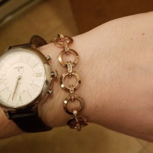 Rose gold fossil bracelet